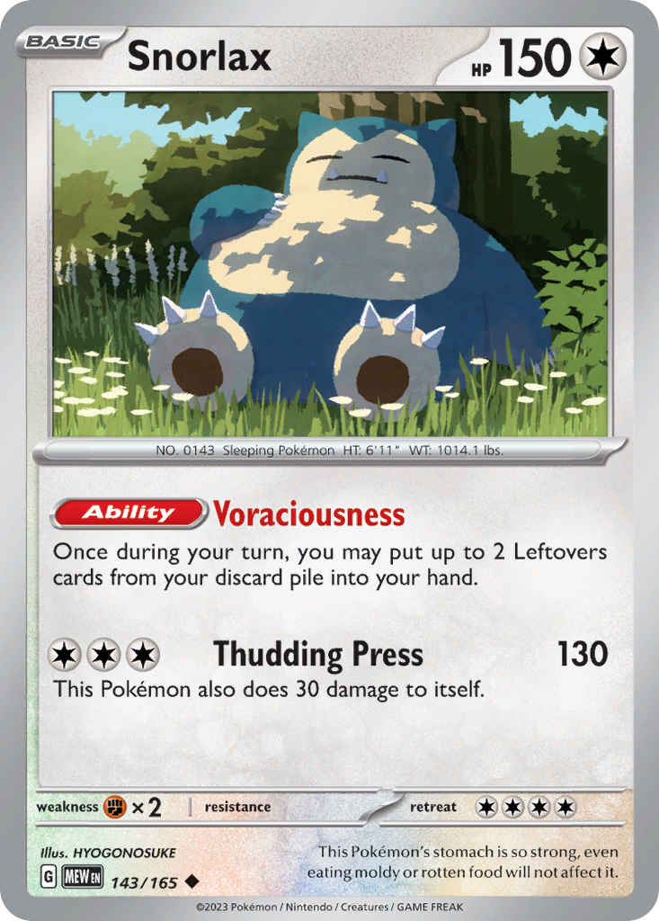 151 Set Snorlax #143/165